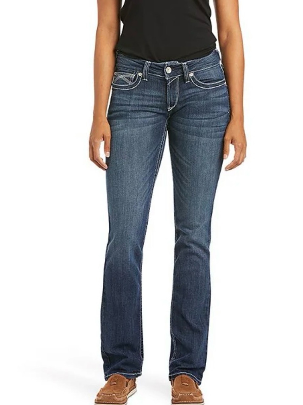 NWT Ariat R.E.A.L Mid Rise Stretch Ivy Stackable Straight Leg Jeans